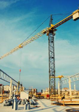 picture of a crane at a construction site