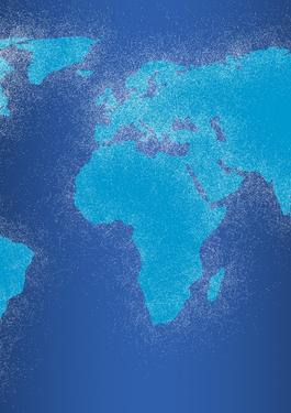 en blå världskarta